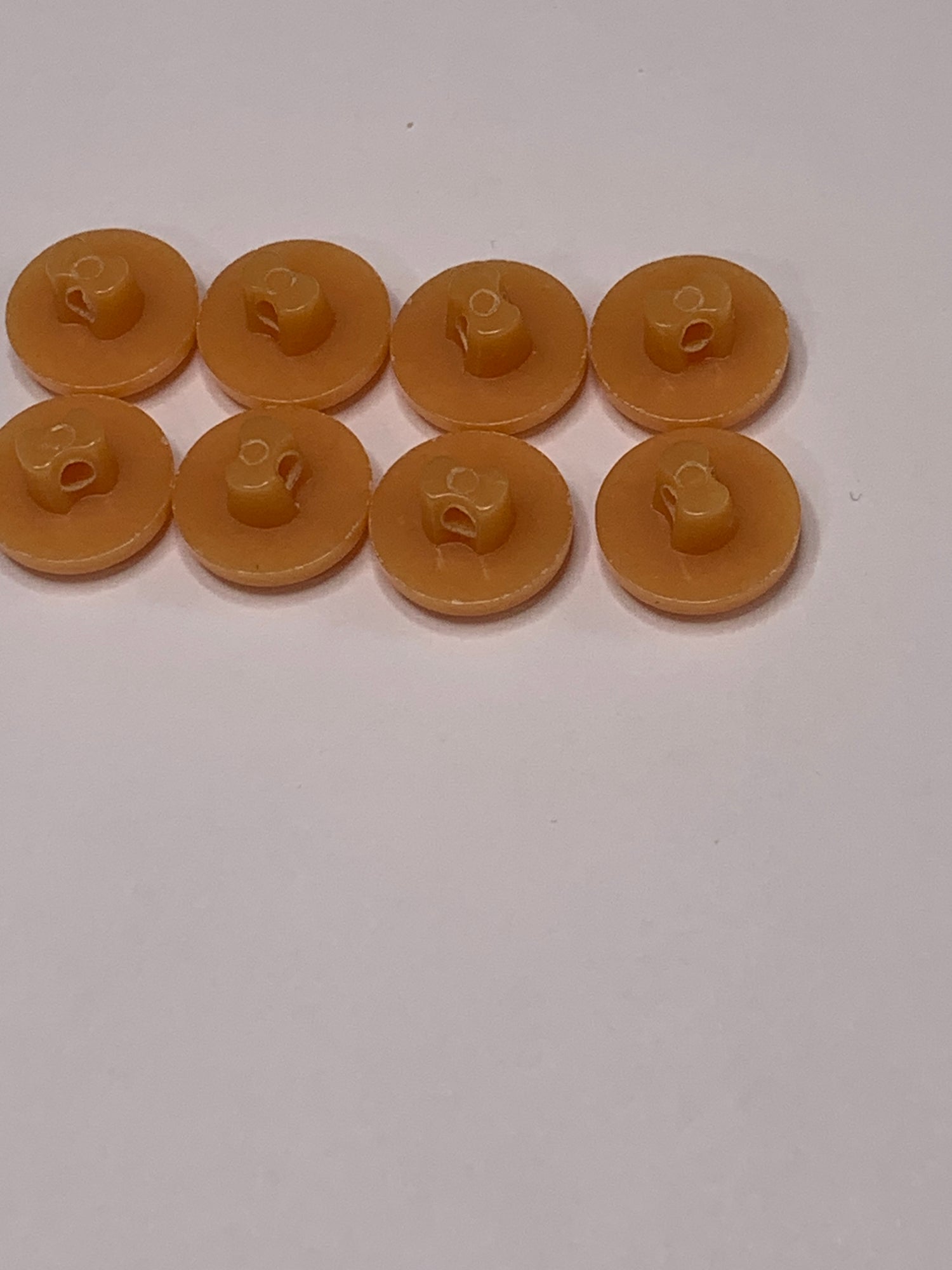 Vintage Novelty 8 Small Round Buttons, Shank, Orange, 1.1cm, New/Old Stock