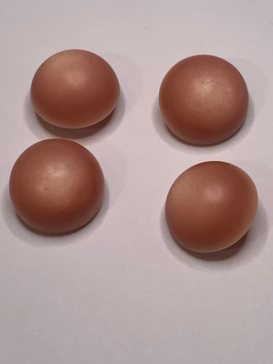 Vintage 4 Medium Round Buttons, Shades, Shank, Canteloupe Orange Tones, 1.8cm, New/Old Stock