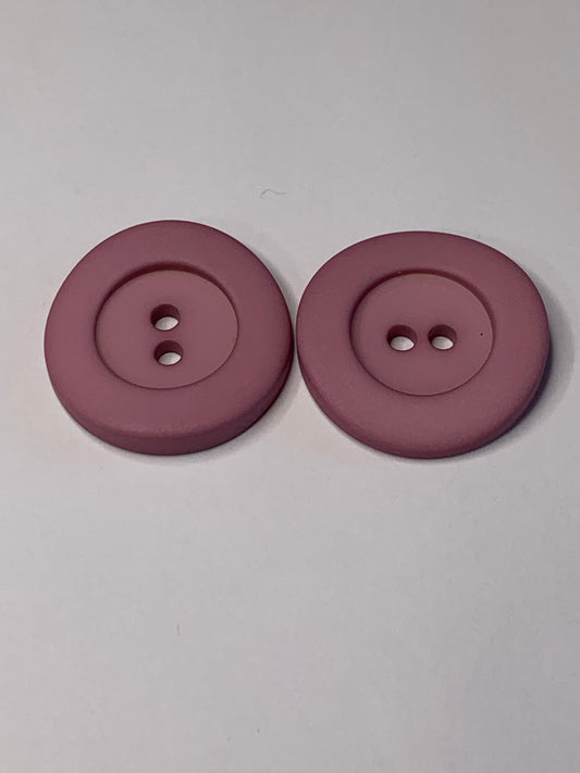 Vintage 2 Plastic Buttons, 2 Hole, Light Purple, 2.2 cm, New/Old Stock