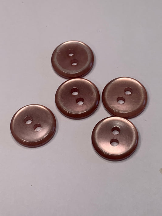 Vintage Baby/Children 5 Plastic Buttons, 2 Hole, Light Purple, 1.0 cm, New/Old Stock
