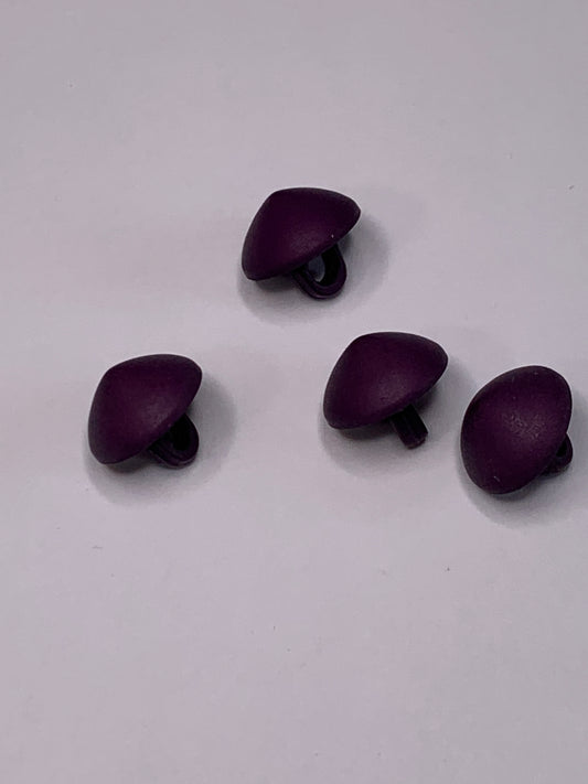 Vintage Baby/Children 4 Round Plastic Buttons, Shank, Purple, 1.0 cm, New/Old Stock