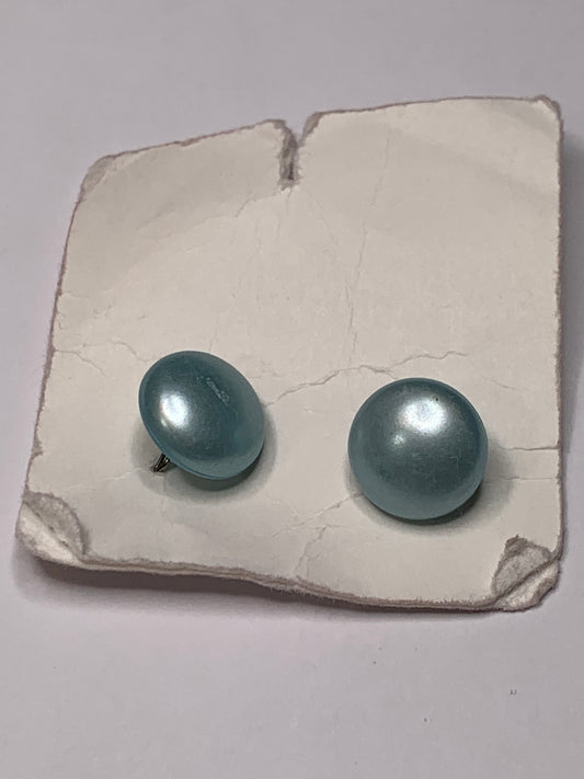 Vintage Children/Baby 2 Round Plastic Buttons, Shank, Light Blue, 1.0 cm, New/Old Stock