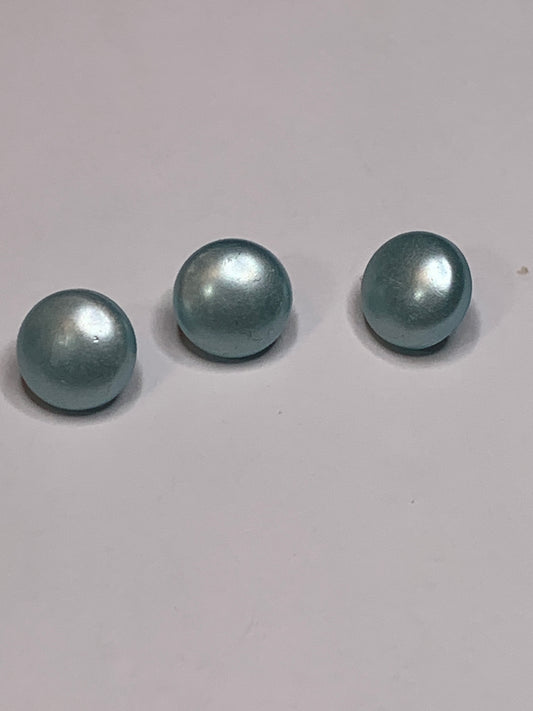 Vintage Baby/Children 3 Round Plastic Buttons, Shank, Light Blue, 1.0 cm, New/Old Stock