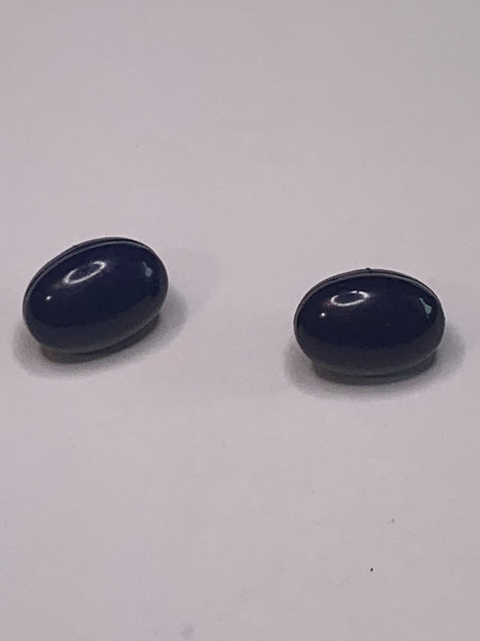 Vintage Children/Baby 2 Oval Plastic Buttons, Shank, Navy Blue, 1.0 cm, New/Old Stock