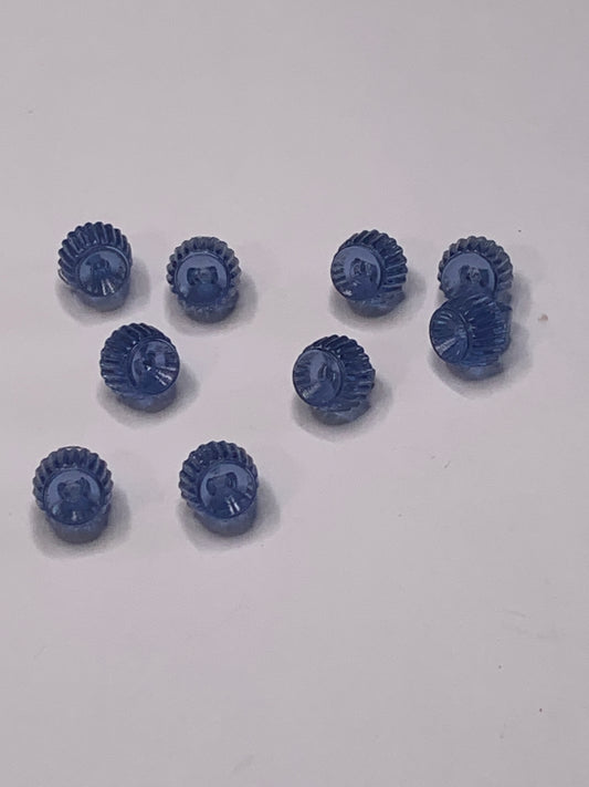 Vintage Children/Baby 9 Plastic Buttons, Shank, Light Blue, .05 cm, New/Old Stock