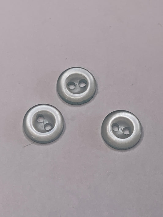 Vintage Children/Baby 3 Round Plastic Buttons, 2 Holes, Blue, .08 cm, New/Old Stock