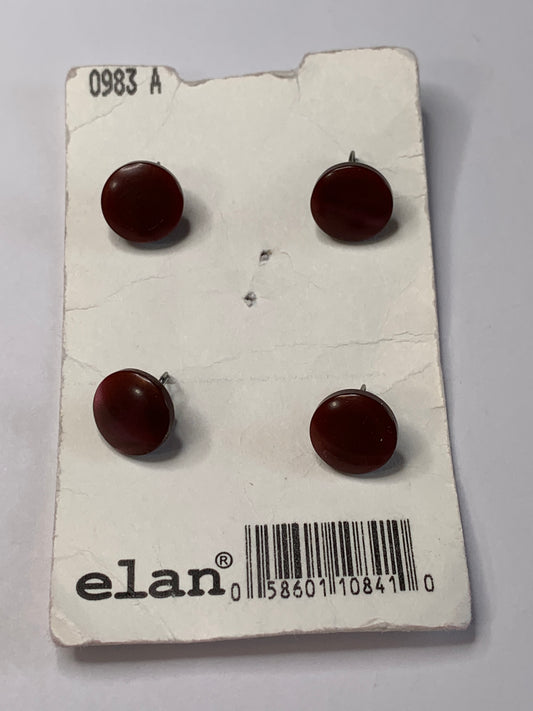 Vintage Children/Baby 4 Plastic Buttons, Shank, Deep Red, .05 cm, New/Old Stock