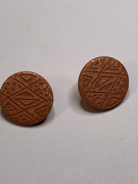 Vintage 2 Round Plastic Buttons, Shank, Pink, 1.5 cm, New/Old Stock