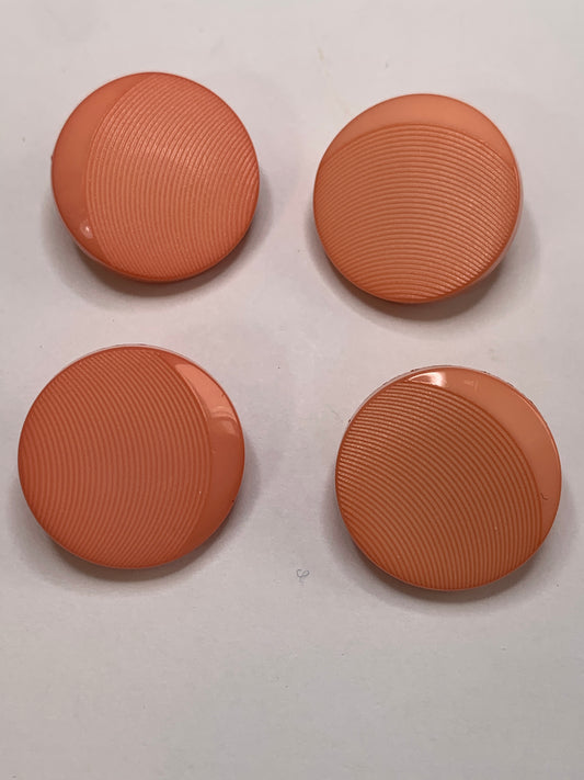 Vintage 4 Round Plastic Buttons, Shank, Pink, 2.0 cm, New/Old Stock