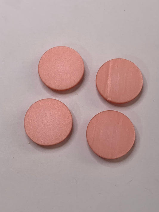 Vintage 4 Round Plastic Buttons, Shank, Pink, 1.8 cm, New/Old Stock