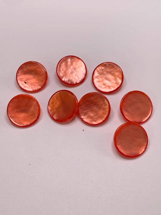 Vintage 8 Round Plastic Buttons, Shank, Pink, 1.8 cm, New/Old Stock
