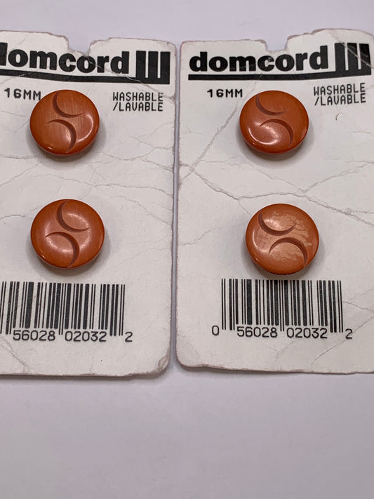 Vintage 4 Round Plastic Buttons, Shank, Pink, 1.6 cm, New/Old Stock