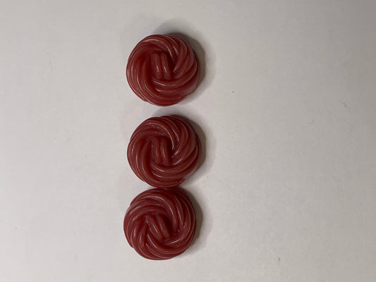 Vintage 3 Round Plastic Buttons, Shank, Pink, 1.8 cm, New/Old Stock