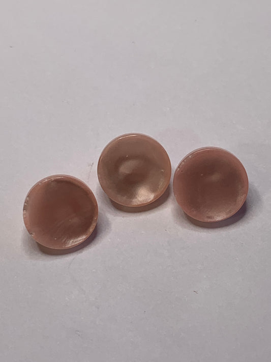 Vintage Children/Baby 2 Round Plastic Buttons, Shank, Pink, 1.2 cm, New/Old Stock