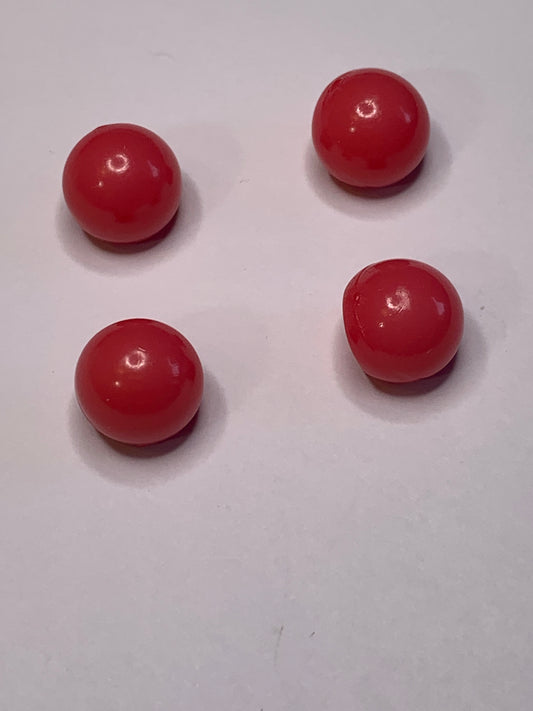 Vintage Children/Baby 4 Round Plastic Buttons, Shank, Pink, 1.2 cm, New/Old Stock