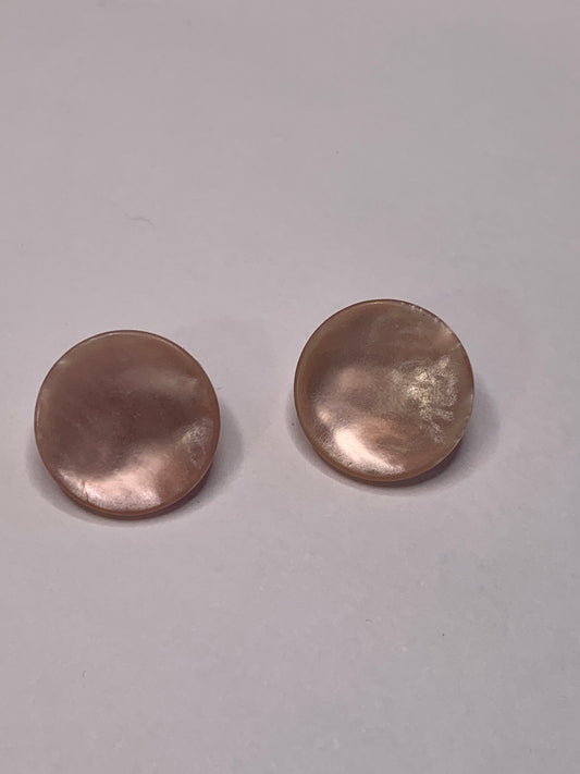 Vintage Children/Baby 2 Round Plastic Buttons, Shank, Pink, 1.5 cm, New/Old Stock
