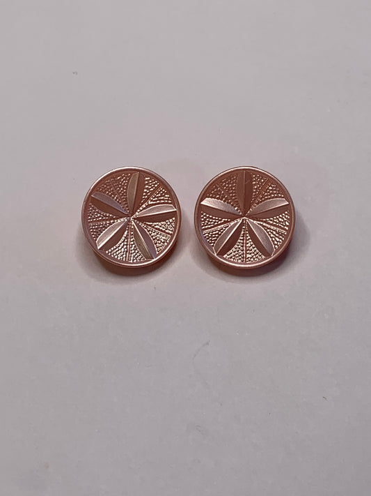 Vintage Children/Baby 2 Round Plastic Buttons, Shank, Pink, 1.5 cm, New/Old Stock