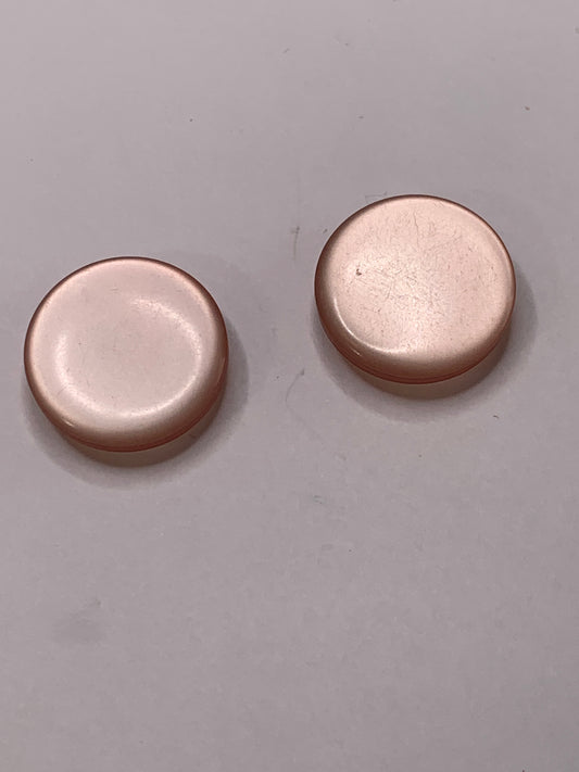 Vintage 2 Round Plastic Buttons, Shank, Pink, 2.0 cm, New/Old Stock