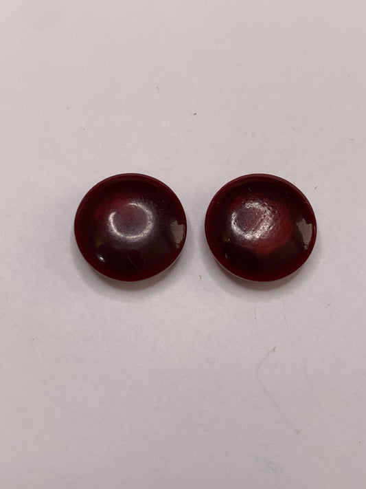 Vintage 2 Plastic Buttons, Shank, Red, 1.3 New/Old Stock