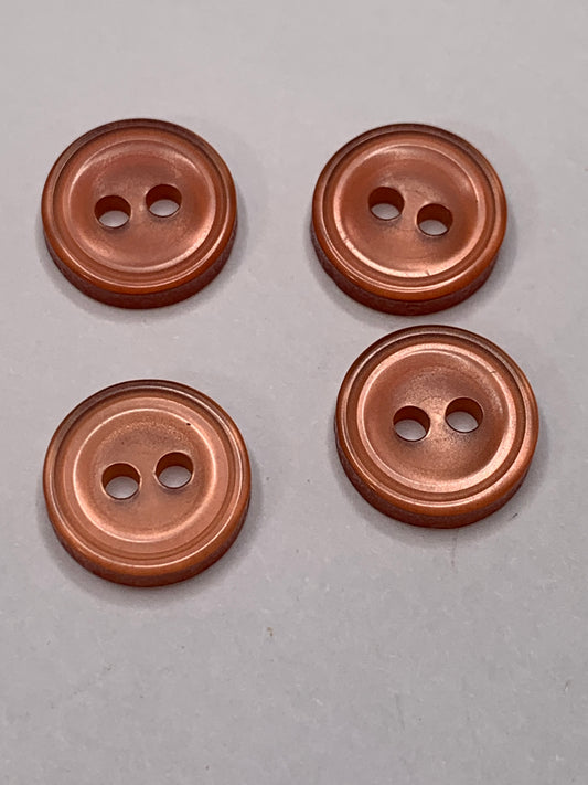 Vintage 4 Plastic Buttons, Two Holes, Red, 1.0 New/Old Stock
