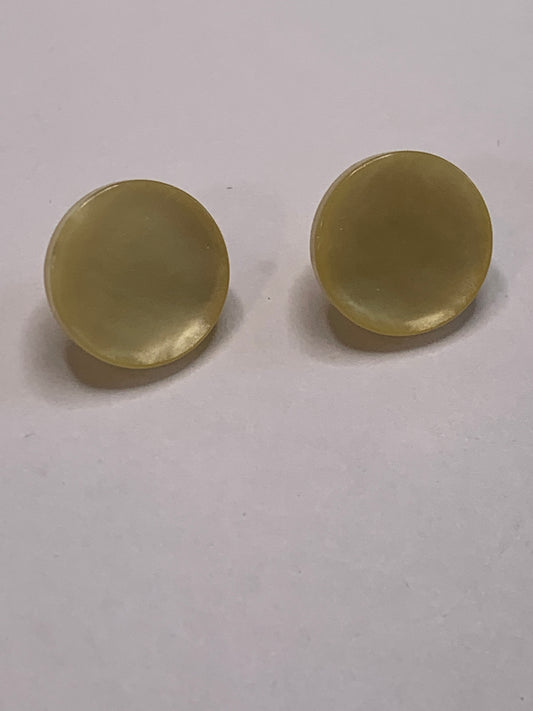 Vintage Children/Baby 2 Plastic Buttons, Shank, Yellow, 1.0 cm, New/Old Stock