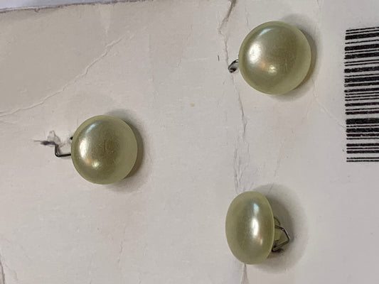 Vintage Children/Baby 3 Plastic Buttons, Shank, Yellow, 1.0 cm, New/Old Stock