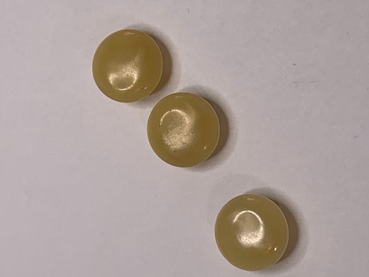 Vintage Children/Baby 3 Plastic Buttons, Shank, Yellow, 1.0 cm, New/Old Stock