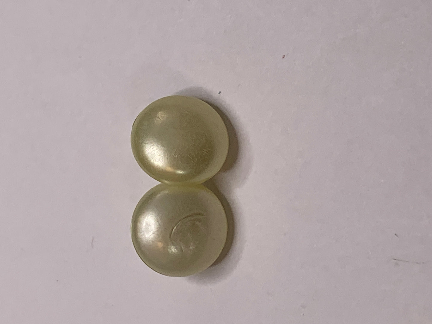 Vintage Children/Baby 2 Plastic Buttons, Shank, Yellow, 1.0 cm, New/Old Stock 