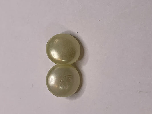Vintage Children/Baby 2 Plastic Buttons, Shank, Yellow, 1.0 cm, New/Old Stock 