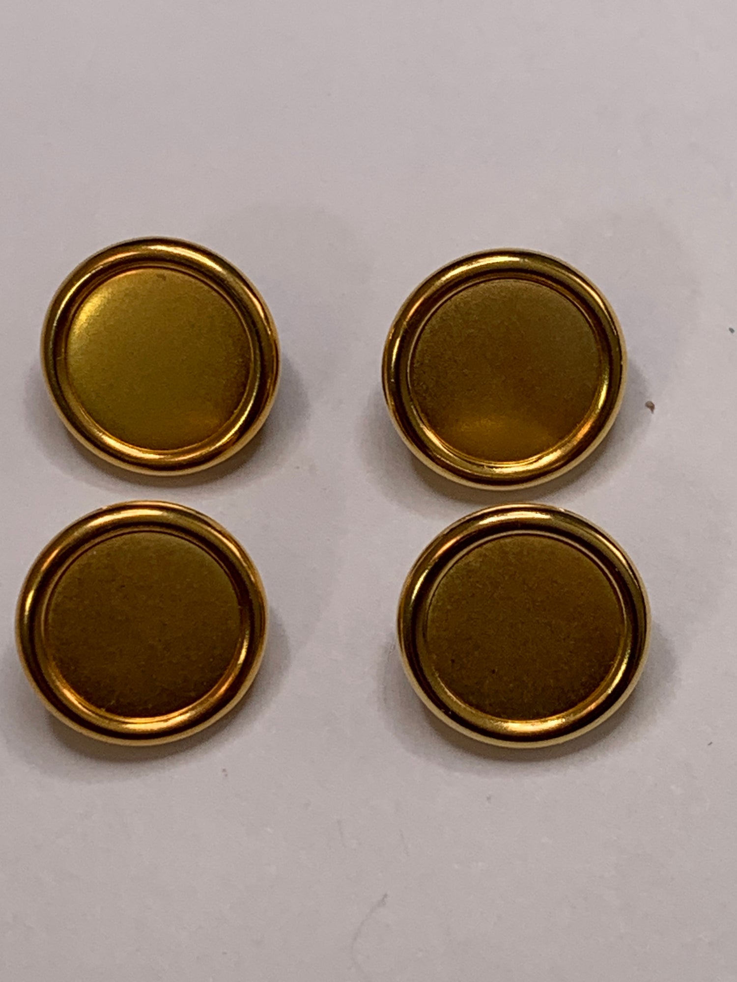 Vintage Children/Baby 4 Round Plastic Buttons, Shank, Yellow, 1.5 cm, New/Old Stock
