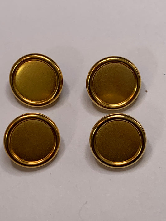 Vintage Children/Baby 4 Round Plastic Buttons, Shank, Yellow, 1.5 cm, New/Old Stock