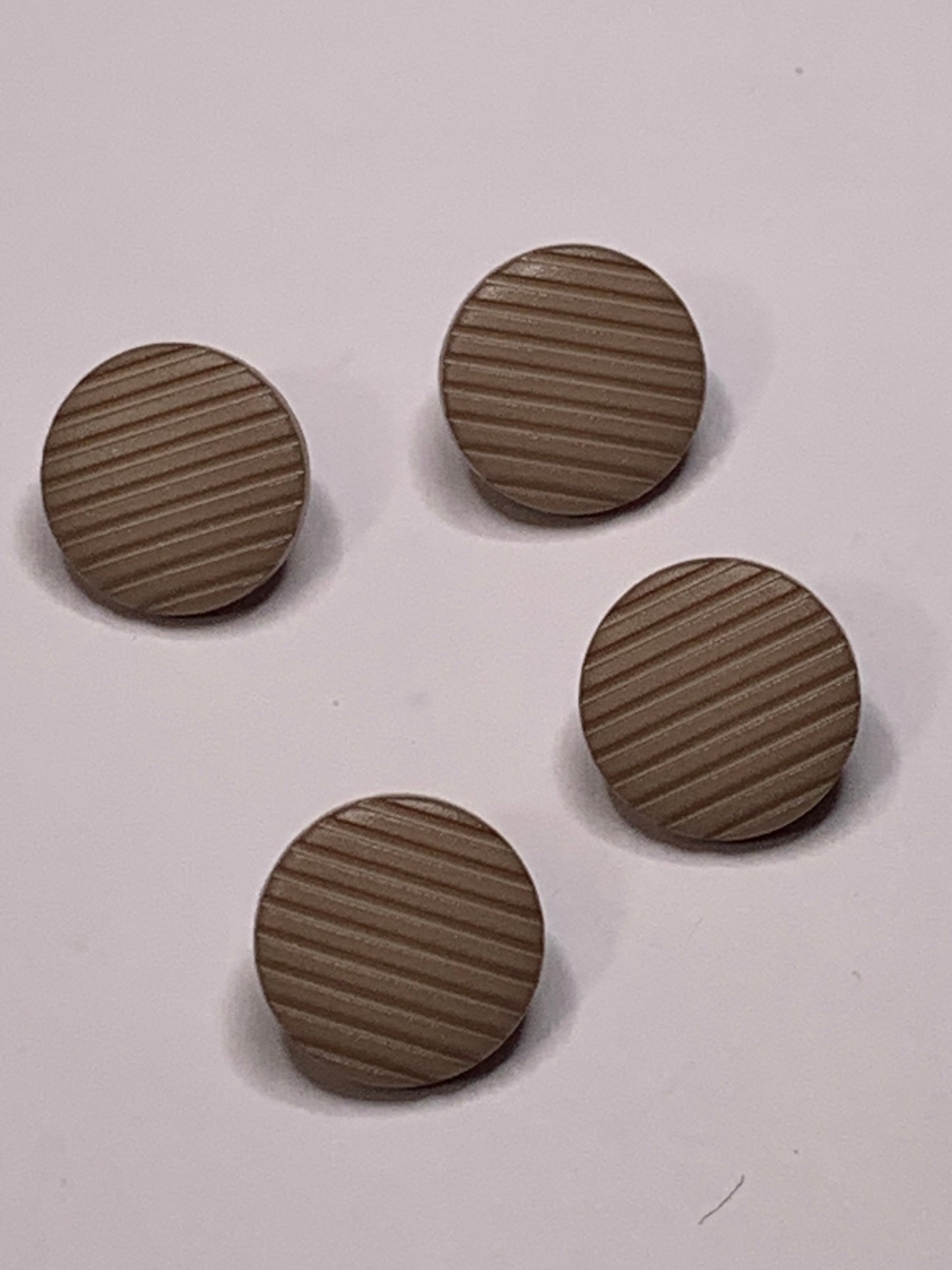 Vintage 4 Round Plastic Buttons, Shank, Brown, 1.2 cm, New/Old Stock