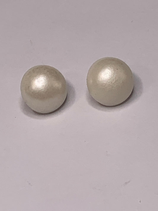 Vintage Baby/Children 2 Round Plastic Buttons, Shank, White, 1.0 cm, New/Old Stock