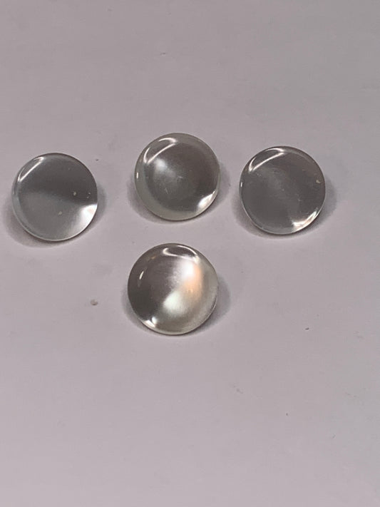 Vintage Baby/Children 4 Round Plastic Buttons, Shank, White, 1.2 cm, New/Old Stock