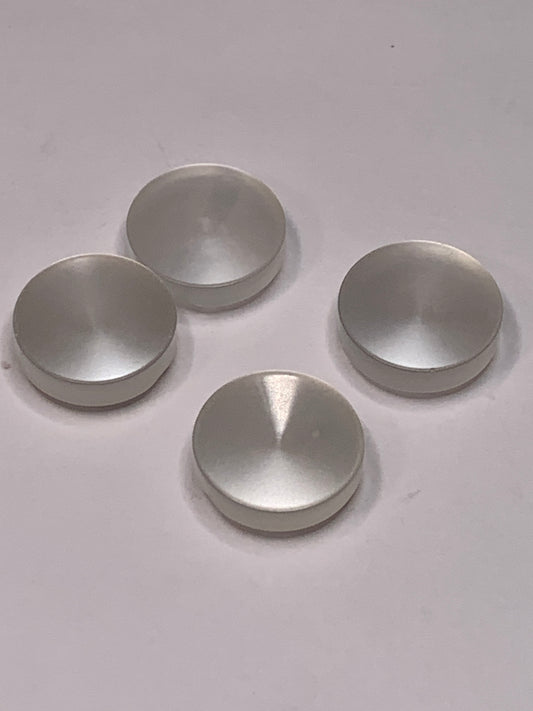 Vintage Baby/Children 4 Round Plastic Buttons, Shank, White, 1.5 cm, New/Old Stock