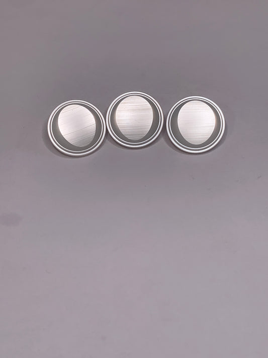 Vintage 3 Round Plastic Buttons, Shank, White, 1.8 cm, New/Old Stock