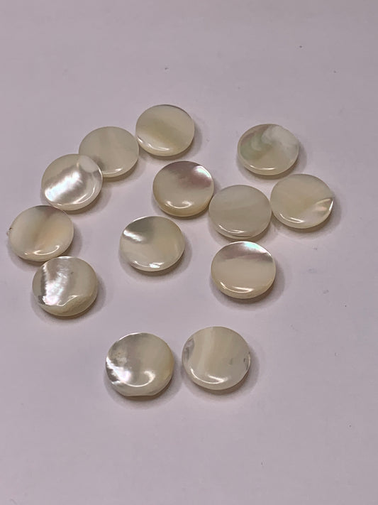 Vintage Children/Baby 13 Round Plastic Buttons, Shank, Off White, 1.0 cm, New/Old Stock