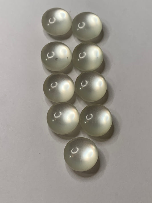 Vintage Children/Baby 9 Round Plastic Buttons, Shank, Off White, 1.2 cm, New/Old Stock