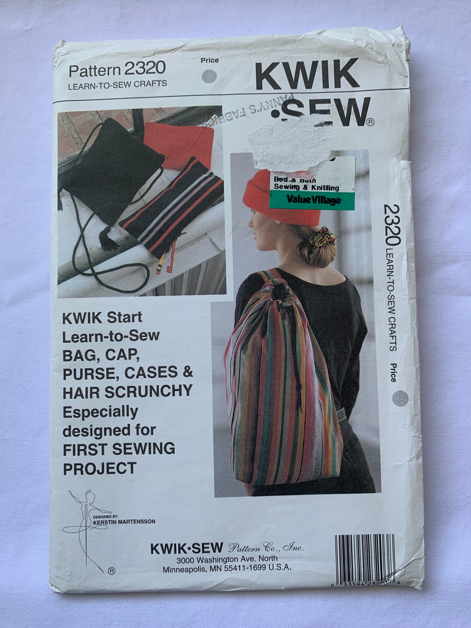 Kwik Sewing Pattern Crafts, Bag, Cap, Purse, Cases, Hair Scrunchy
