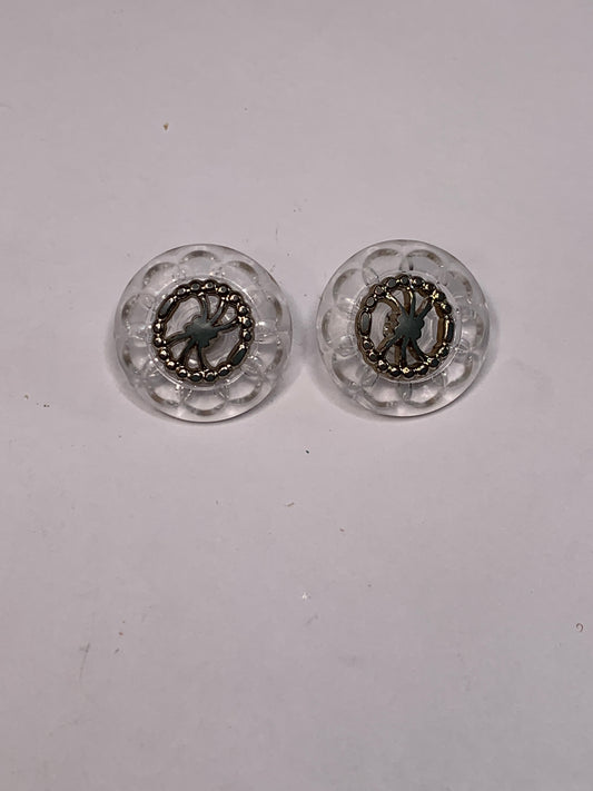 Vintage 2 Metal Buttons, Shank, Silver, 1.8 cm, New/Old Stock