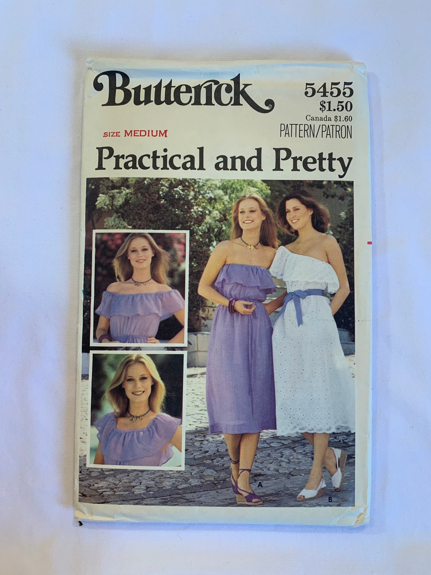 Butterick Sewing Pattern 5456 Misses' Dress, Pullover, Loose-Fitting, Elastic Waist, Flared, Pockets, Size 12-14, Uncut, Vintage 1987