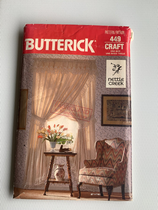 Butterick Sewing Pattern 5290 Window Shades, Coverings, 4 Variations, Curtains, Swag, Valance, Sheers, Uncut, Vintage 1987