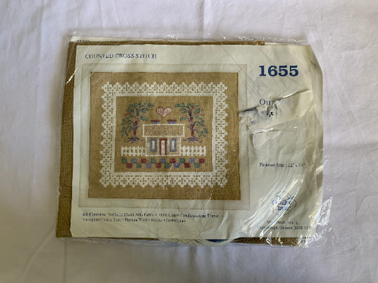 Vintage Creative Circle #1655 Our Home, Counted Cross Stitch Kit, Complete Instructions, Craft Kit, Christmas Gift, House Scene