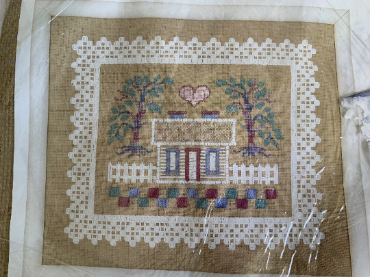 Vintage Creative Circle #1655 Our Home, Counted Cross Stitch Kit, Complete Instructions, Craft Kit, Christmas Gift, House Scene