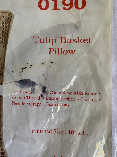 Vintage The Creative Circle 0190 Tulip Basket Pillow, Cross Crochet, Collectibles, Crafts, Christmas Gift,