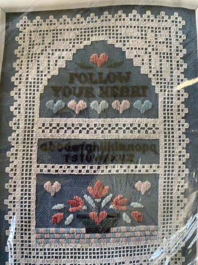 Vintage The Creative Circle #1640 Follow Your Heart, Counted Point/Cross Crochet, Collectibles, Crafts, Christmas Gift, Craft Kit, Hobby