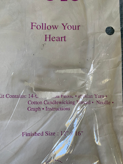 Vintage The Creative Circle #1640 Follow Your Heart, Counted Point/Cross Crochet, Collectibles, Crafts, Christmas Gift, Craft Kit, Hobby