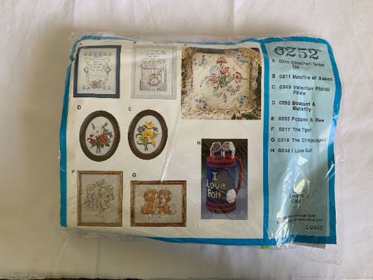 Vintage The Creative Circle #0252 Bouquet & Butterfly, Crewel, Embroidery. Collectibles, Crafts, Christmas Gift, Frame, Rose, Daisy