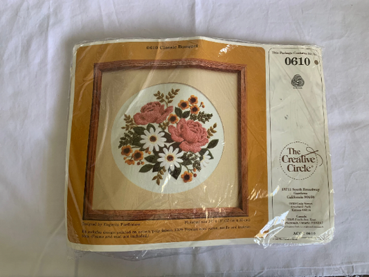 Vintage The Creative Circle #0610 Classic Bouquet, Embroidery, Eugenia Parfionow, Collectibles, Crafts, Christmas Gift, Craft Kit, Hobby