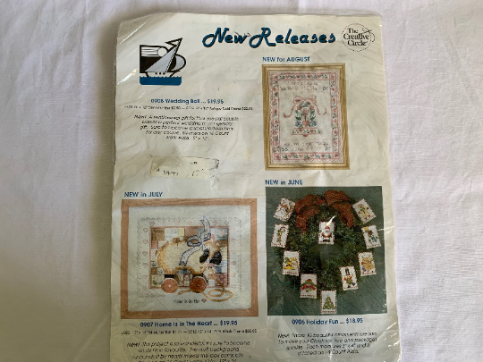 Vintage Creative Circle #0908Wedding Bell, Counted Cross Stitch Kit, Complete Instructions, Craft Kit, Stamped, Christmas Gift, Marriage